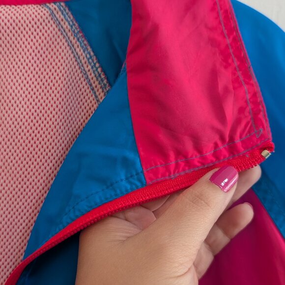 Vintage 1990s Reebok Sport Windbreaker Pink & Blue Size L - Picture 3 of 5